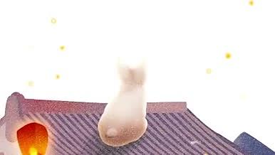 中秋卡通风格MG动画烟花舞台背景视频的预览图